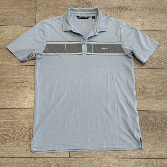 Travis Mathew Polo Shirt Mens Medium Blue Golf Preppy Casual Outdoors - Picture 2 of 7
